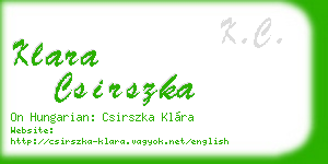 klara csirszka business card